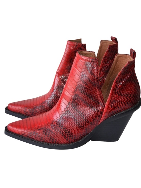 Jeffrey Campbell x Free People Shoes - NEW Jeffrey‎ Campbell x Free People Red Snake Print Booties Size 8
